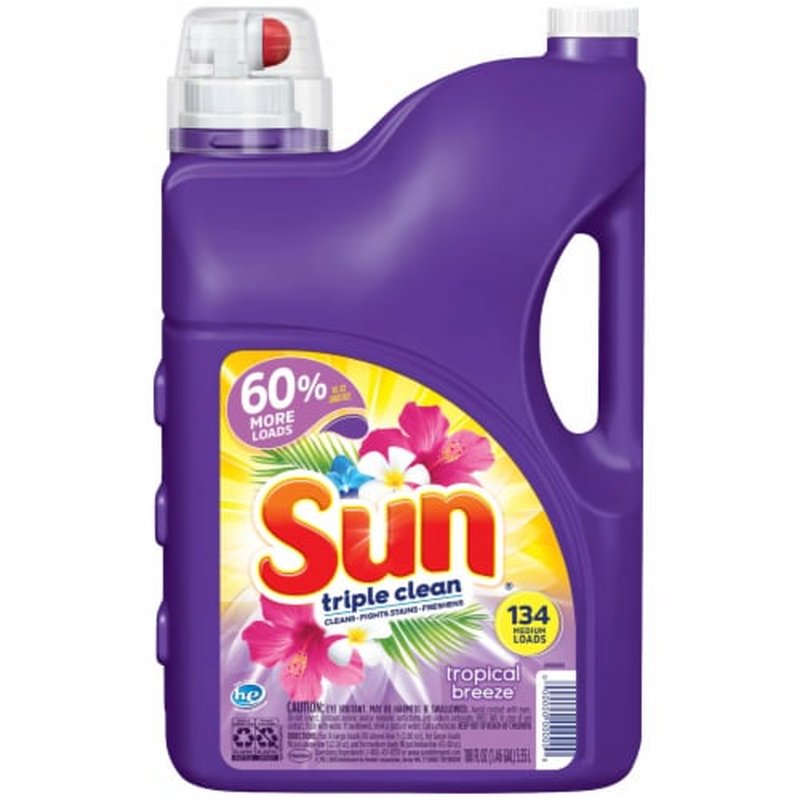 Sun Triple Clean Liquid Laundry Detergent 15 oz wholesale household retail distribution