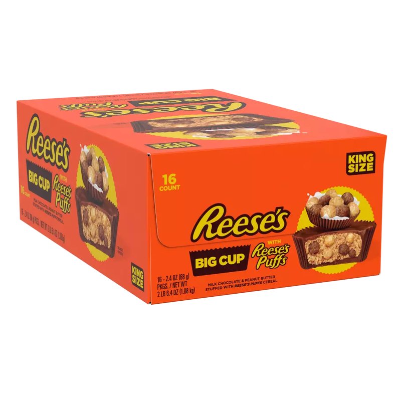 Hershey Reese's Puffs Cereal Bars 16 Count King Size wholesale candy/snack retail distribution