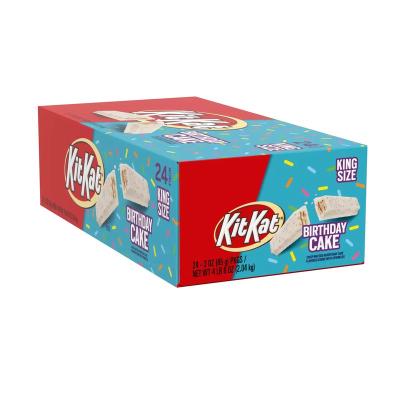 Hershey Kit Kat Birthday Cake King Size 24 Count wholesale candy/snack retail distribution