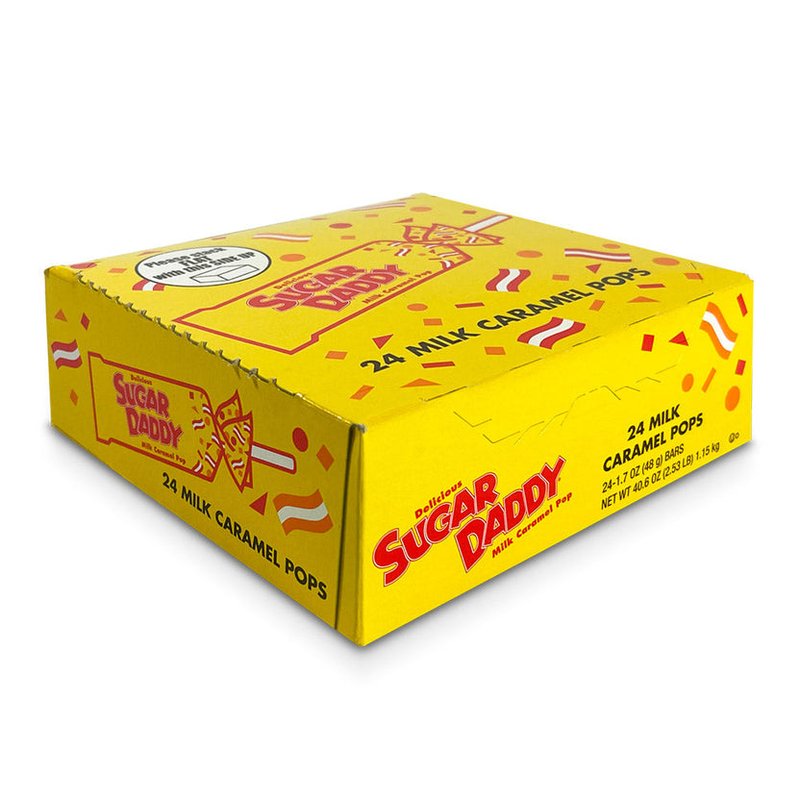 Sugar Daddy Caramel Lollipops 24 Count Box wholesale candy/snack retail distribution