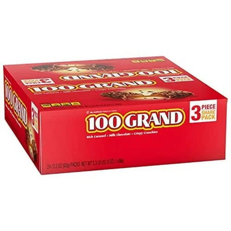 Mars 100 Grand King Size Bars 24 Ct wholesale candy/snack retail distribution