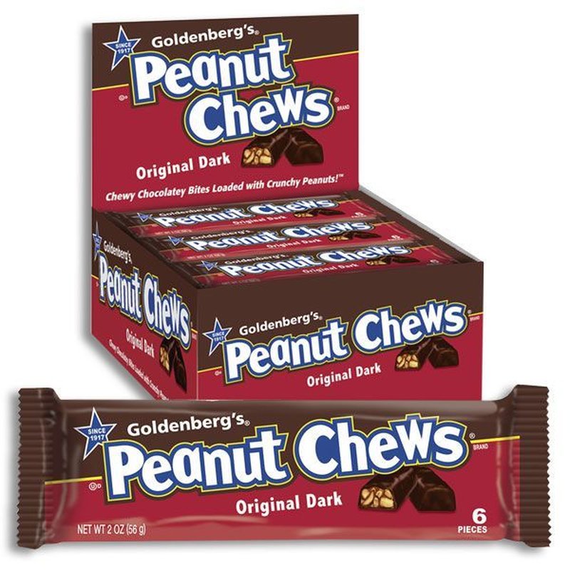 Goldenberg's Peanut Chews Dark 24 Count wholesale candy/snack retail distribution