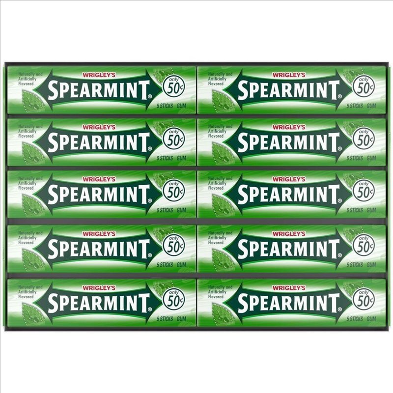 Wrigley's Spearmint Chewing Gum 40-Pack Box wholesale candy/snack retail distribution