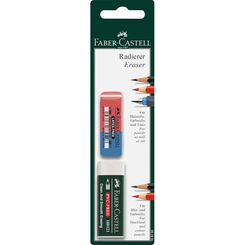 HW Erasers 2-Count Blister Pack wholesale eraser retail distribution