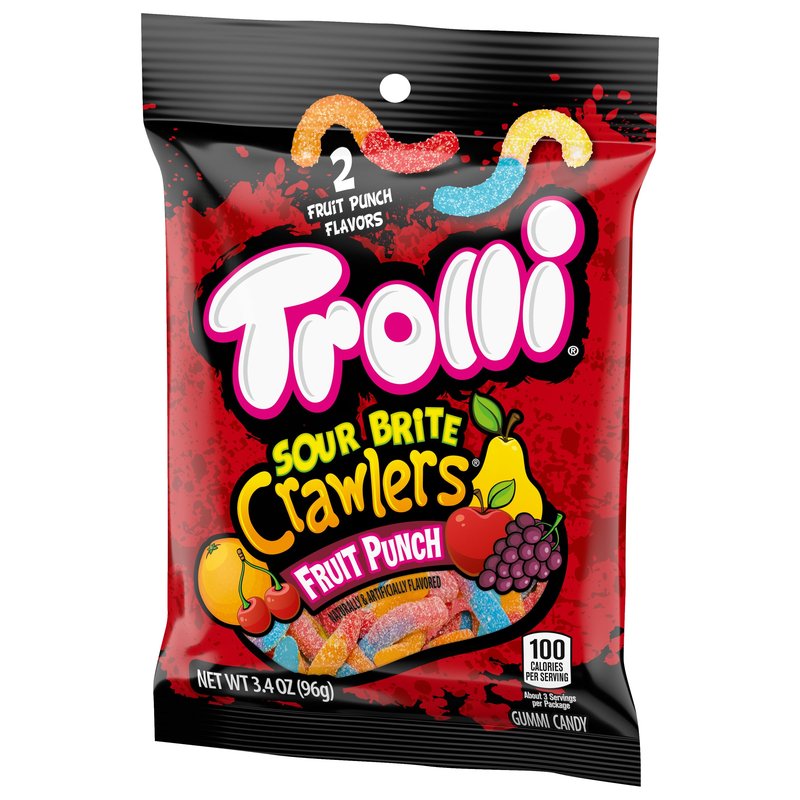 Trolli Sour Brite Crawlers Fruit Punch 3.4 oz Bag wholesale candy/snack retail distribution