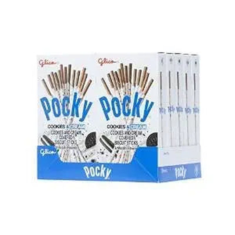 Pocky Cookies & Cream Biscuit Sticks 1.41 oz 10 Pack wholesale candy/snack retail distribution