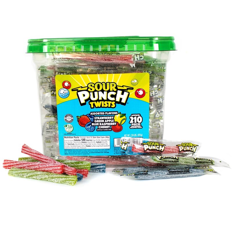 Sour Punch Twist Candy 3-inch chewy twists in 210 Count Box wholesale candy/snack retail distribution