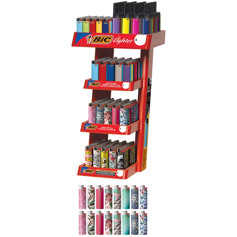 Bic 4 Tier Display premium lighters wholesale lighters retail distribution
