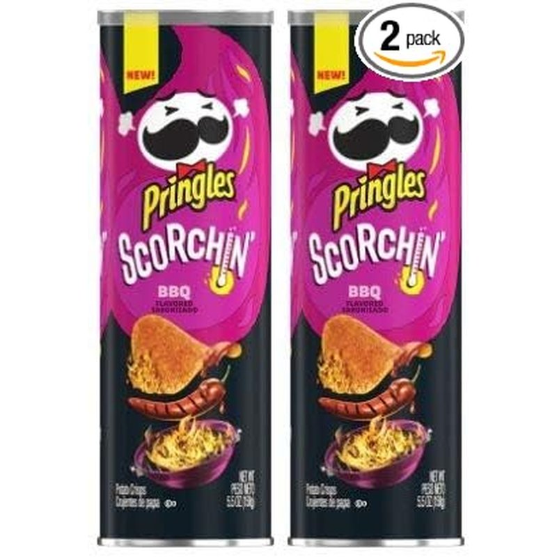 Pringles Scorchin’ BBQ Potato Crisps 2.5 oz Grab N' Go wholesale candy/snack retail distribution