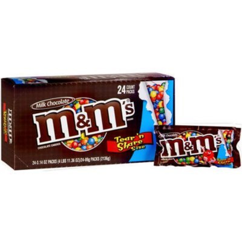 Mars M&M's King Size Milk Chocolate 24 Ct wholesale candy/snack retail distribution