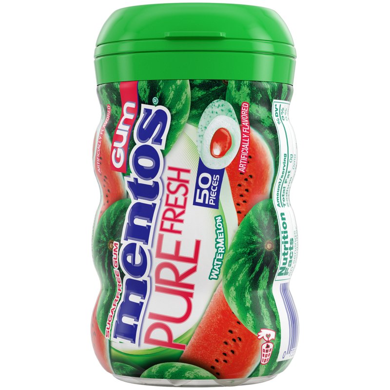 Mentos Pure Fresh Gum Watermelon 50 Count Pack wholesale candy/snack retail distribution