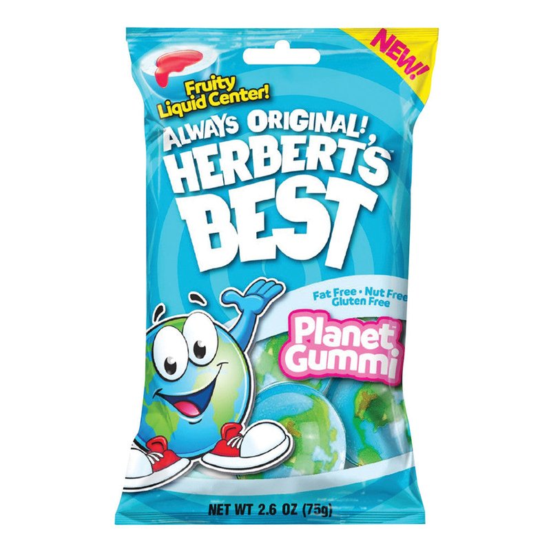 Herbert's Best Planet Gummi candy, vibrant planet-shaped gummies, wholesale candy/snack retail distribution