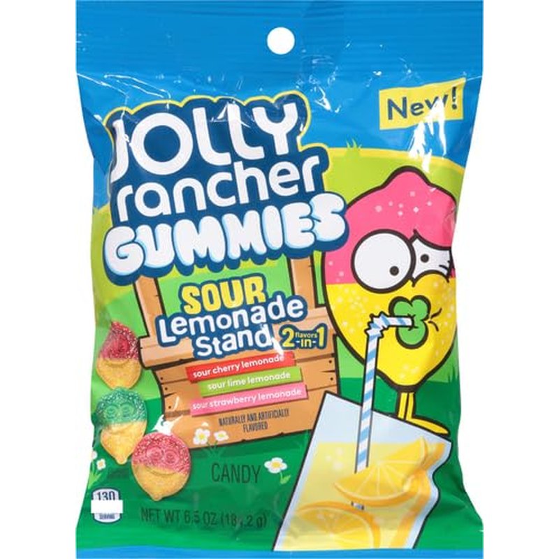 Jolly Rancher Sour Lemonade Hard Candy 6.5 Oz Bag wholesale candy/snack retail distribution