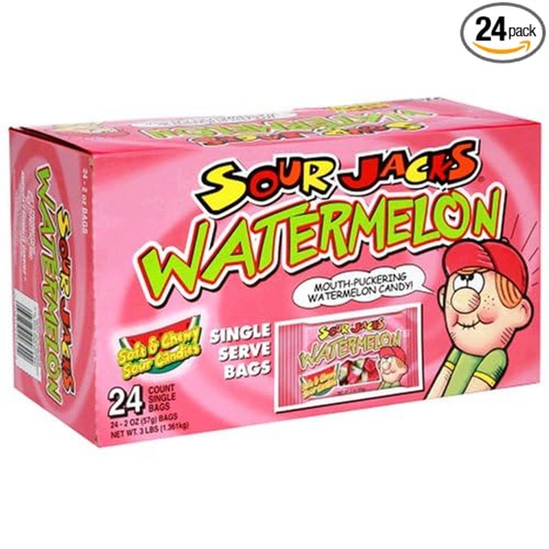 SourJacks Watermelon chewy candy 2 oz wholesale candy/snack retail distribution