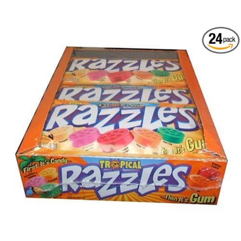 Razzles Gum Cherry Mix 1.6 Oz / 24 Ct