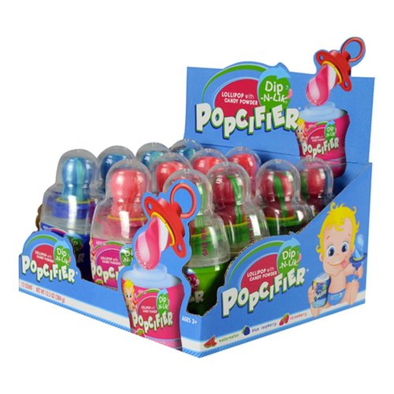 Popcifier Dip N Lik Lollipop 12 Count Box wholesale candy/snack retail distribution