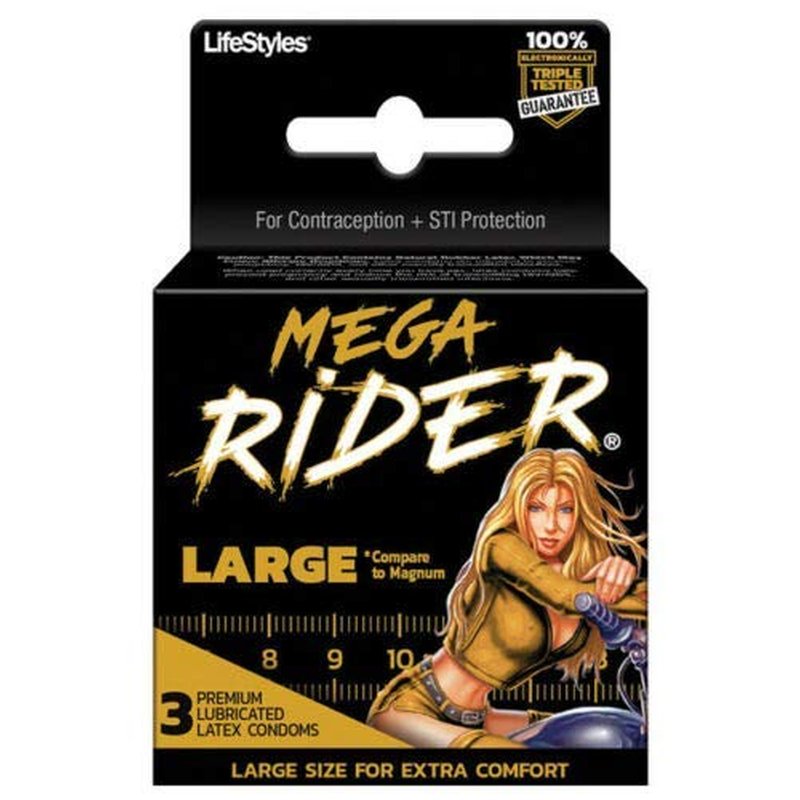 Contempo Mega lubricated latex condoms 3 PK 6 CT wholesale health&beauty retail distribution