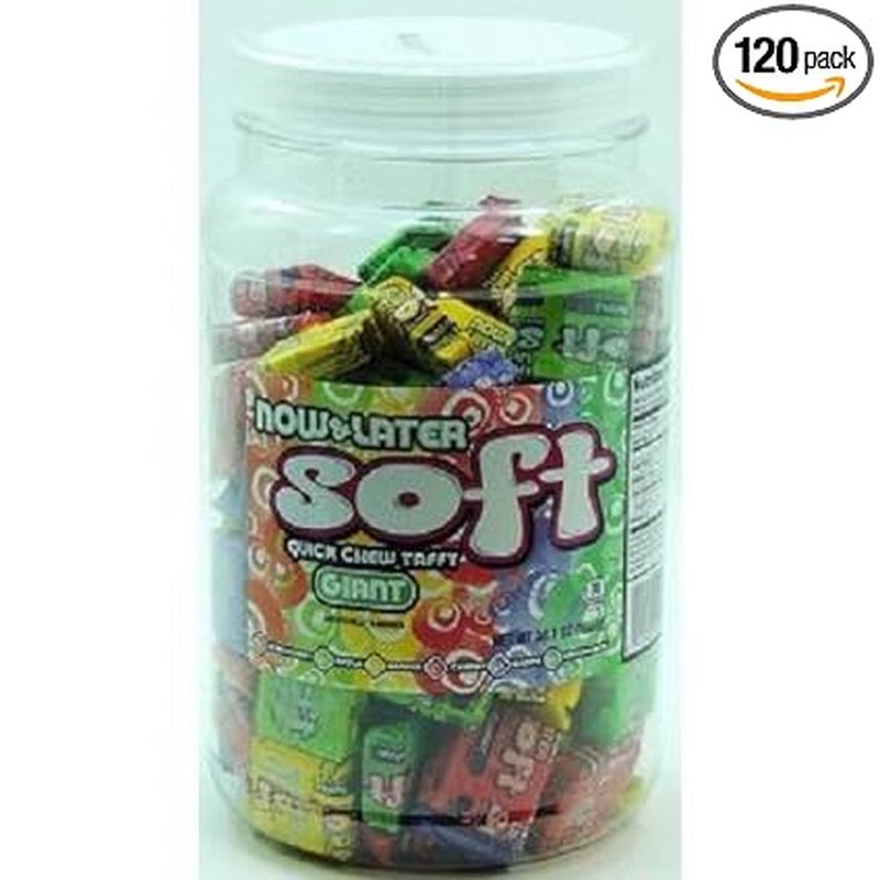 Now & Later Giant Soft Assorted Jar 120 Count wholesale candy/snack retail distribution