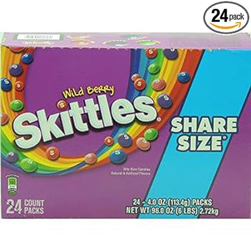 Skittles King Size Wild Berry Candy 24 count pack wholesale candy/snack retail distribution