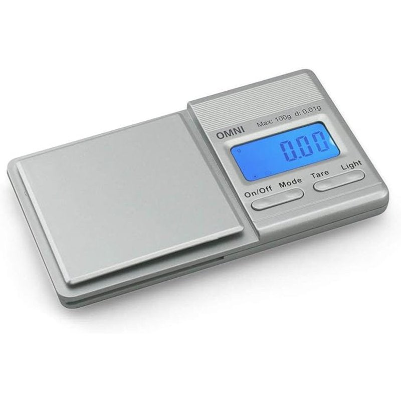 Omni Digital Mini Scale 100g x 0.01g compact silver pocket scale wholesale tw omni digital scale ea retail distribution