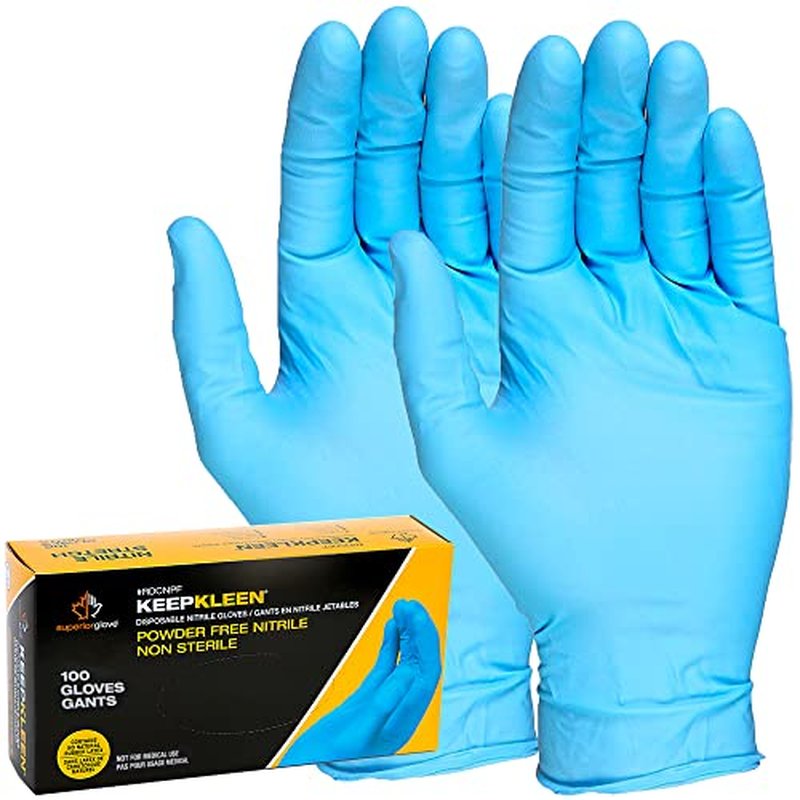 Superior Glove KeepKleen Blue Nitrile Disposable Gloves 100 Ct wholesale household retail distribution