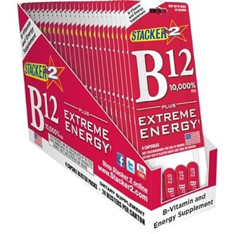 Stacker 2 B12 Energy Supplement 4 Pack 24 Count wholesale health&beauty retail distribution
