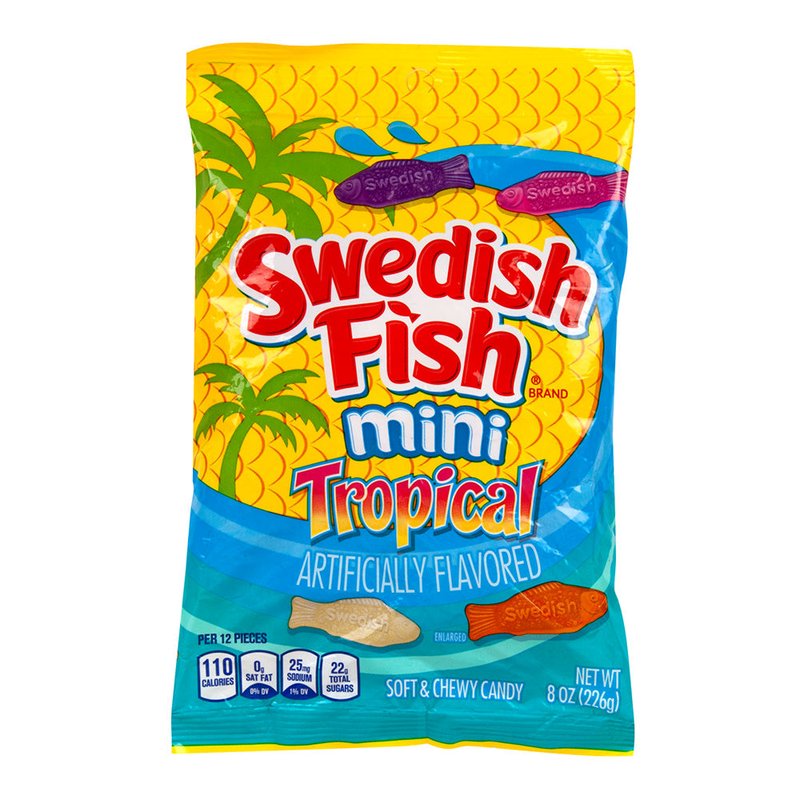 Swedish Fish Tropical Candy 8 oz Box wholesale candy/snack retail distribution