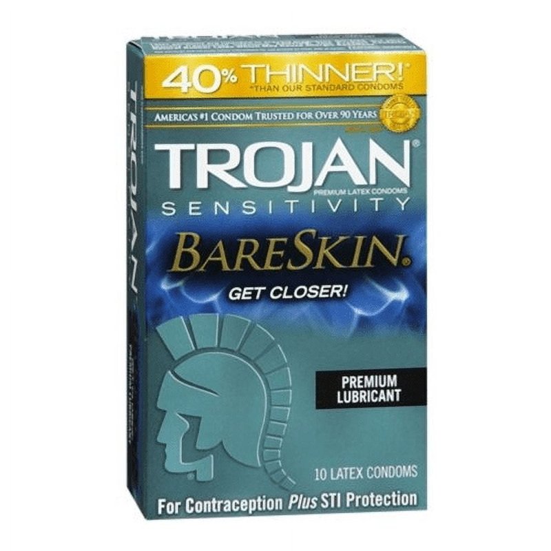 TROJAN Sensitivity BareSkin Lubricated Premium Latex Condoms 6 pack wholesale 6 pack trojan sensitivity bareskin lubricated premium latex condoms | ultra thin & safe protection retail distribution
