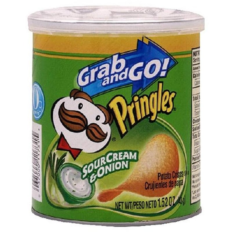 Pringles Grab N' Go Sour Cream & Onion Potato Crisps 1.41 oz wholesale candy/snack retail distribution