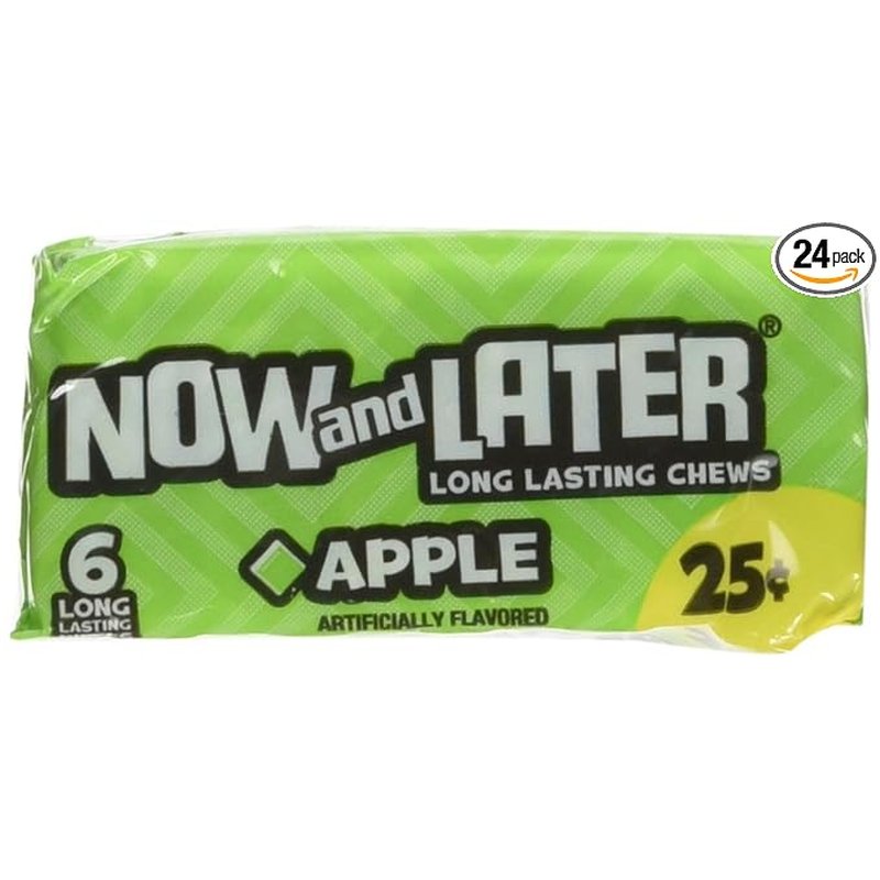 Now and Later Apple Chews 24 Count Box wholesale candy/snack retail distribution