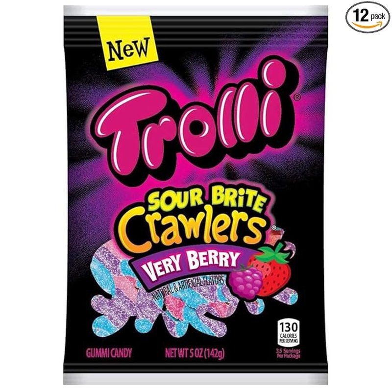 Trolli Sour Brite Crawlers Very Berry 4 oz Bag wholesale candy/snack retail distribution