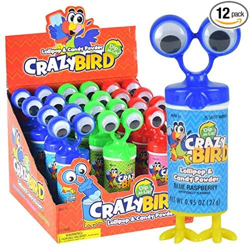 Crazy Bird Dip-N-Lik 12 Count wholesale candy/snack retail distribution