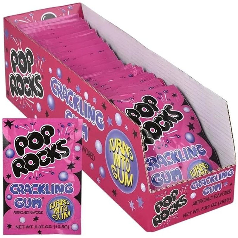 Pop Rocks Bubble Gum 24 Count Box wholesale candy/snack retail distribution