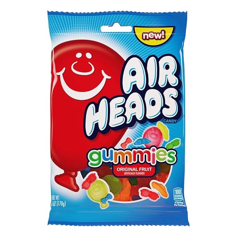 Airheads Fruit Flavored Gummies 6 oz bag wholesale candy/snack retail distribution