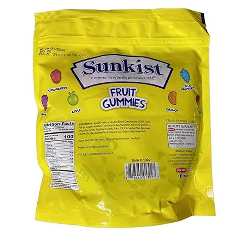 Sunkist Fruit Gummies Mixed Fruit Peg Bag wholesale candy/snack retail distribution