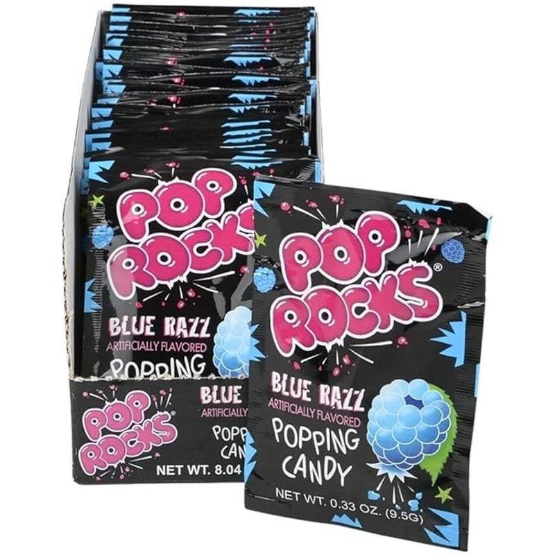 Pop Rocks Blue Raspberry candy 24 count box wholesale candy/snack retail distribution