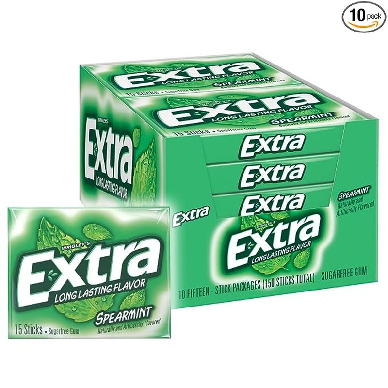 Extra Classic Bubble Gum Candy 15 Packs with 10 Pieces each wholesale candy/snack retail distribution