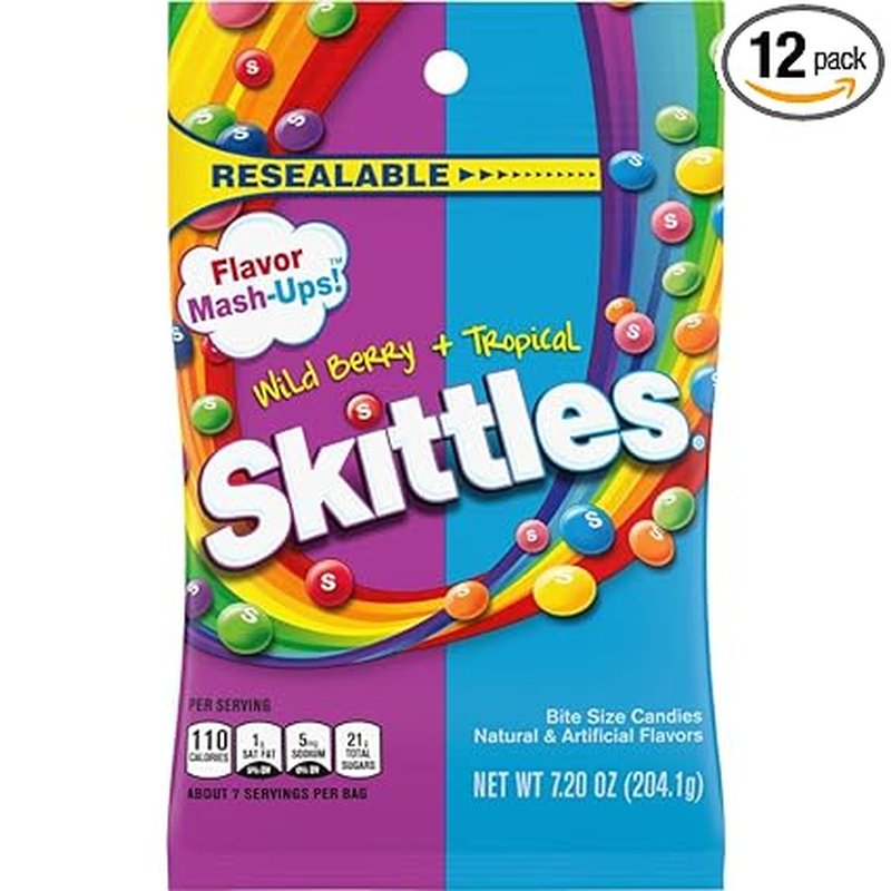Skittles Berry & Tropical Candy 7.2 Oz pack wholesale candy/snack retail distribution