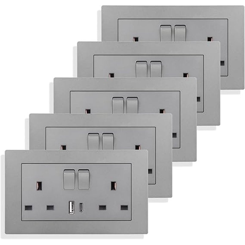 JIMEIDA Double Switched Power Socket with USB-A and Type-C, 13 Amp, 5 Pack wholesale other retail distribution