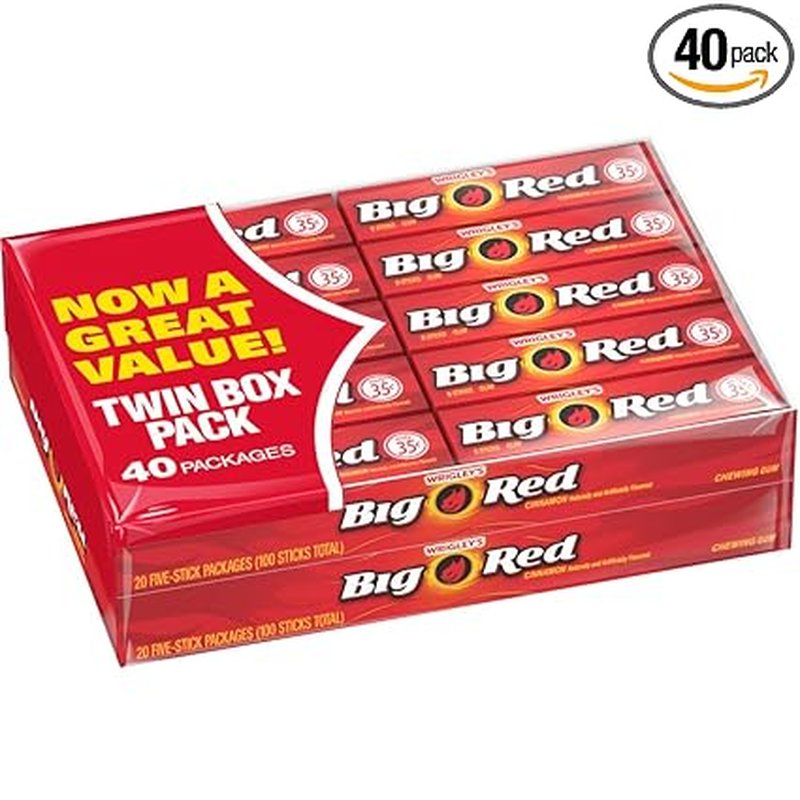 Wrigley's Big Red Chewing Gum 40-Pack Box wholesale candy/snack retail distribution