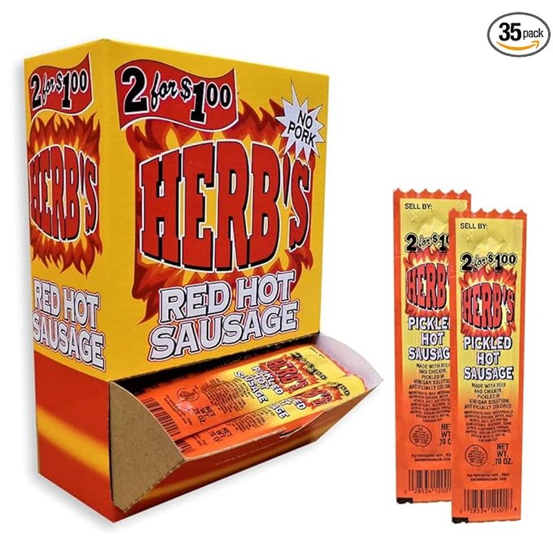 Herbs Red Hot Sausage 50 Count wholesale candy/snack retail distribution