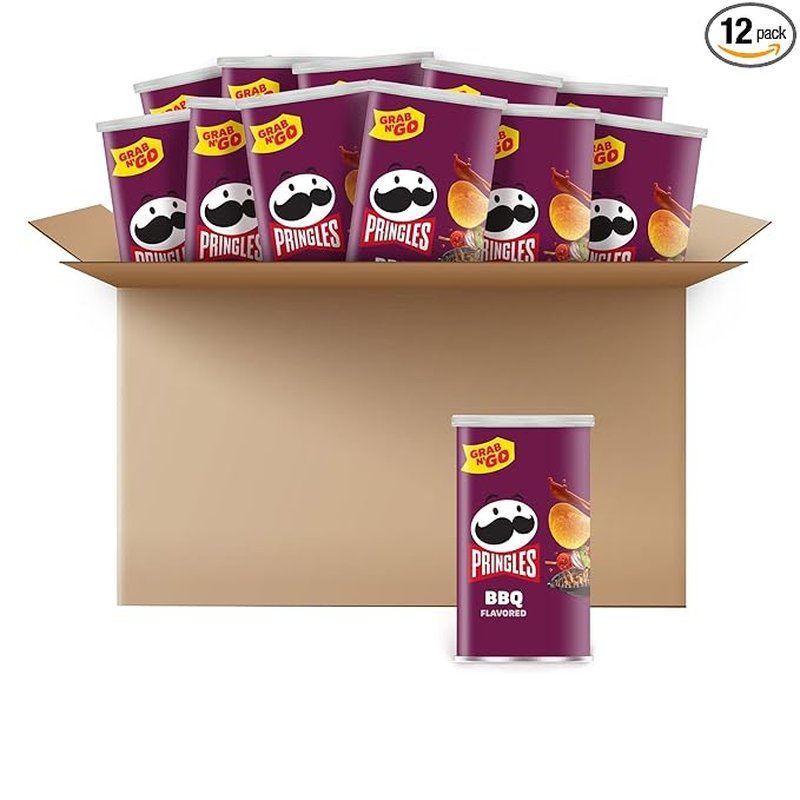 Pringles BBQ Potato Crisps 2.5 oz Grab N’ Go wholesale candy/snack retail distribution