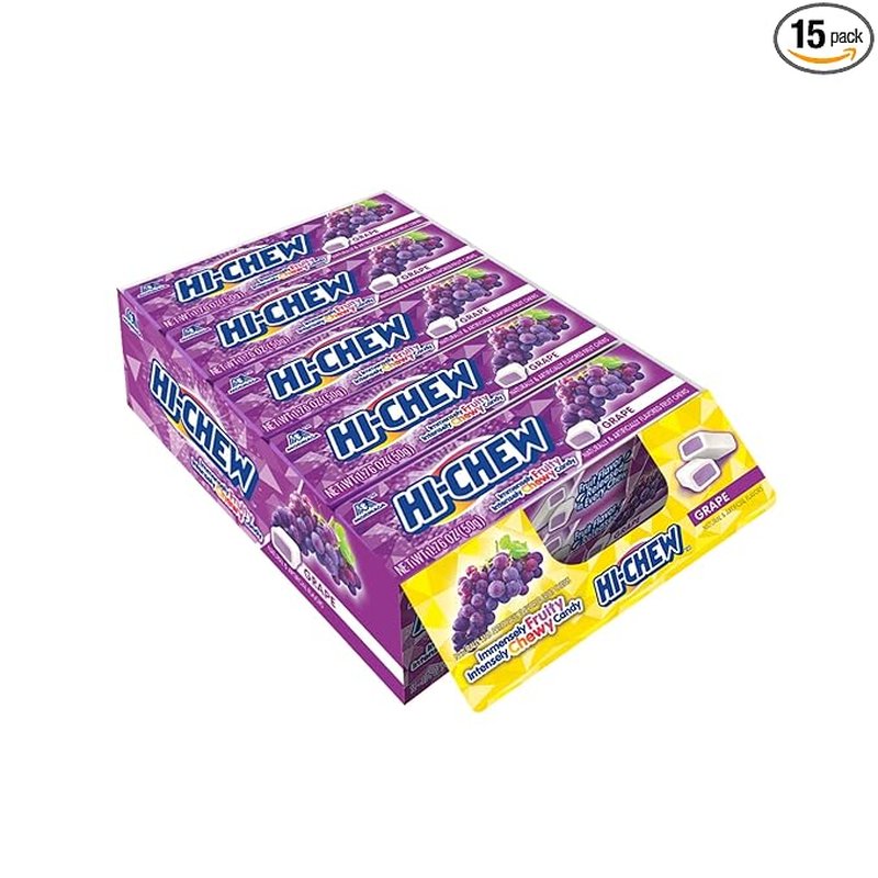 Hi-Chew Grape Candy 1.76 Oz 15 Count wholesale candy/snack retail distribution