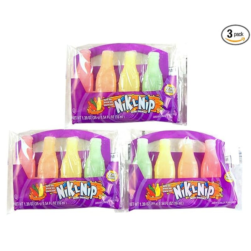Nik-L-Nip Mini Drinks wax candy assorted flavors wholesale candy/snack retail distribution