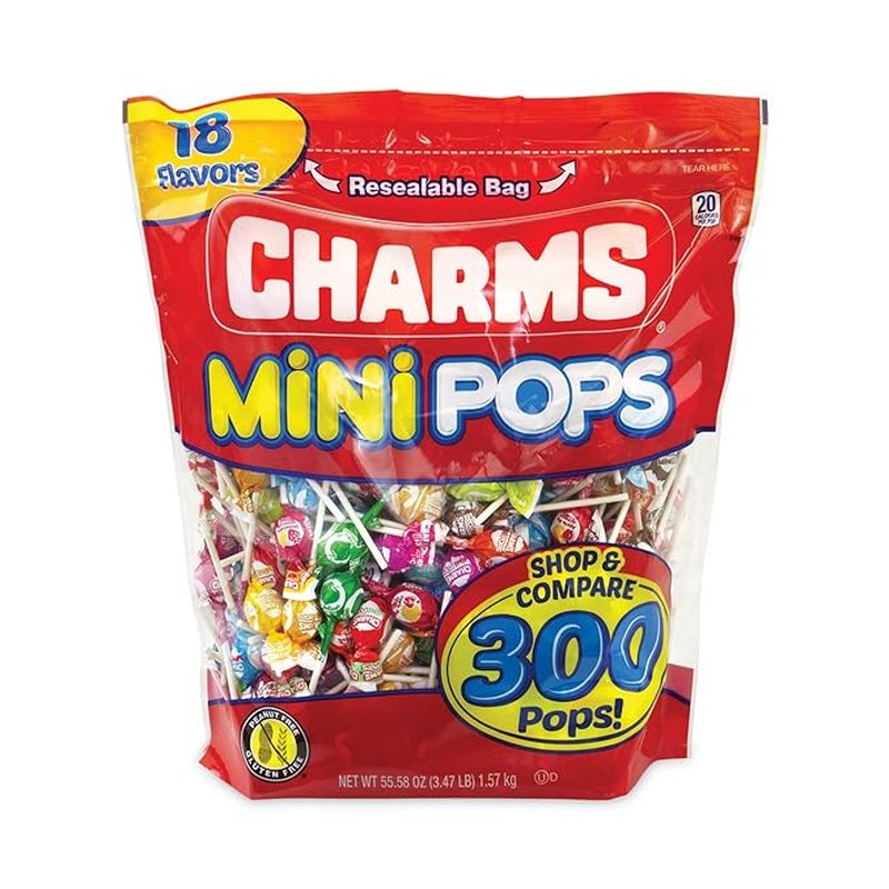 Charms Mini Pops 300 count bag wholesale candy/snack retail distribution