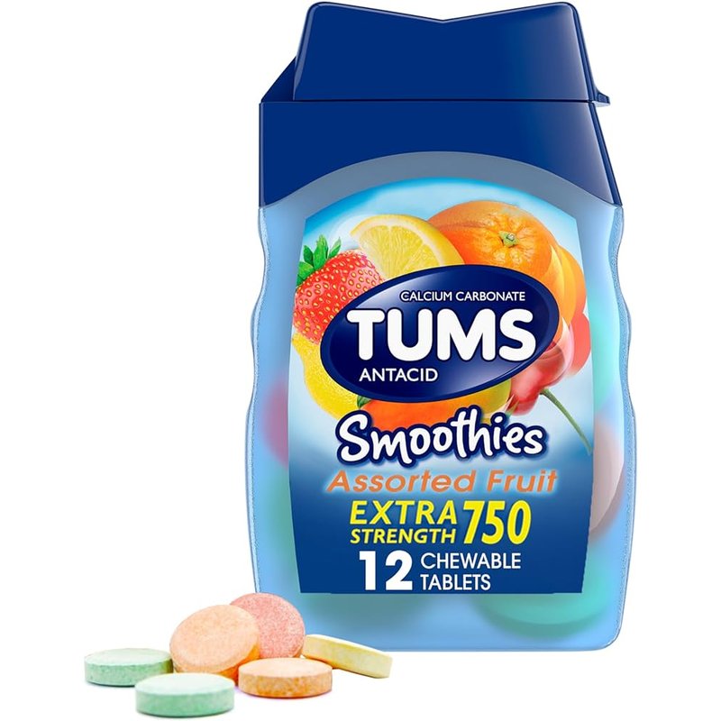 TUMS EX/ST 750 ASSORTED FRUIT 12 CT