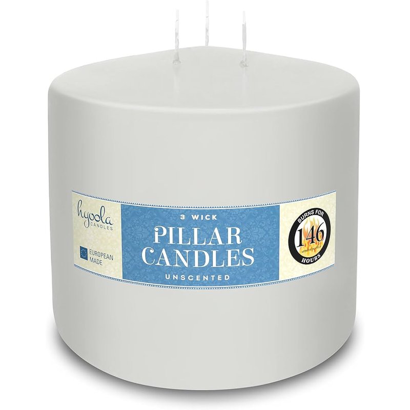 Premium European-Made Pillar Candles 6-Pack unscented dripless wholesale household retail distribution