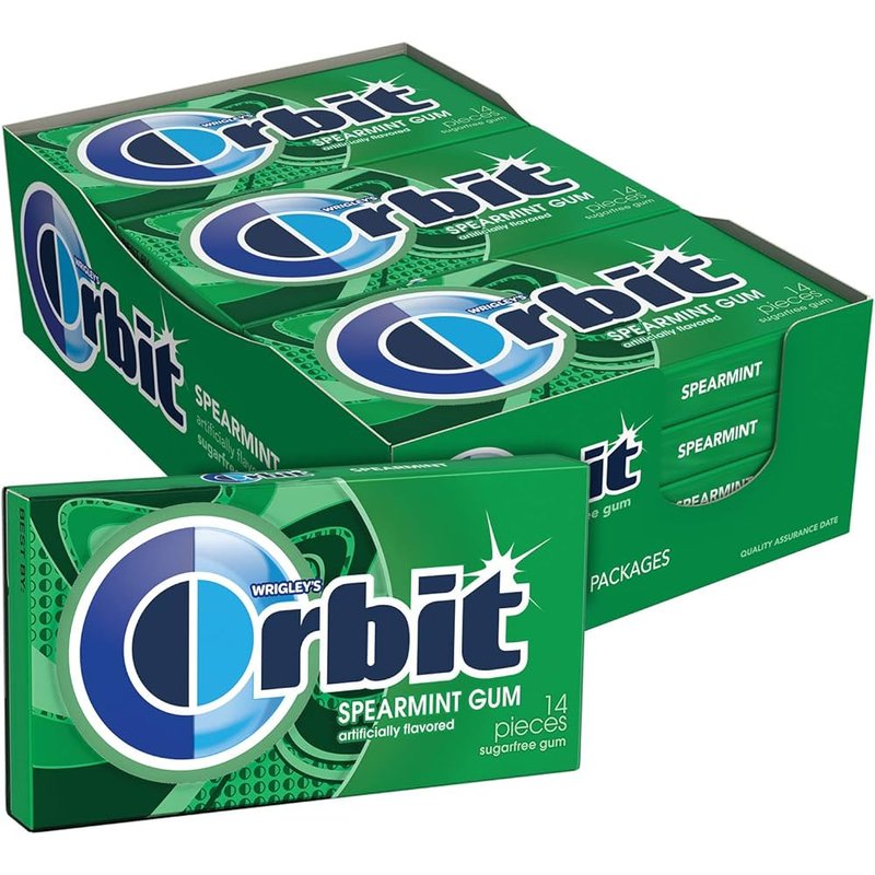 Orbit Spearmint Gum 14 Piece Pack wholesale candy/snack retail distribution