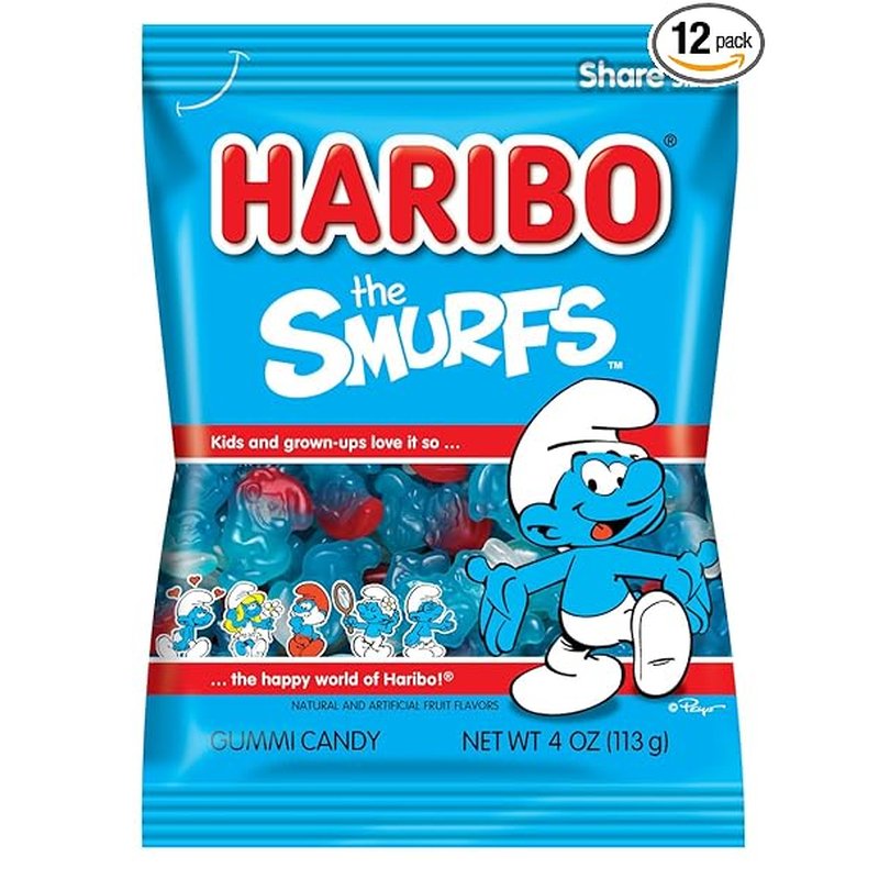 Haribo Smurfs Gummy Candy 4 Oz Bag wholesale candy/snack retail distribution