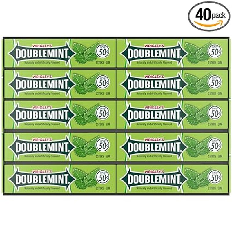 Wrigley's Doublemint Chewing Gum 40-Pack Box wholesale candy/snack retail distribution